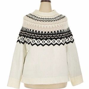 Universal Thread fair isle Women's Black and White Patterned Sweater XXL Nordic